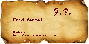 Frid Vencel névjegykártya